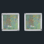 Gustav Klimt - Country Garden with Sunflowers Cufflinks<br><div class="desc">Country Garden with Sunflowers / Farm Garden with Sunflowers - Gustav Klimt in 1905-1906</div>