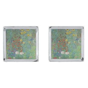 Gustav Klimt - Country Garden with Sunflowers Cufflinks