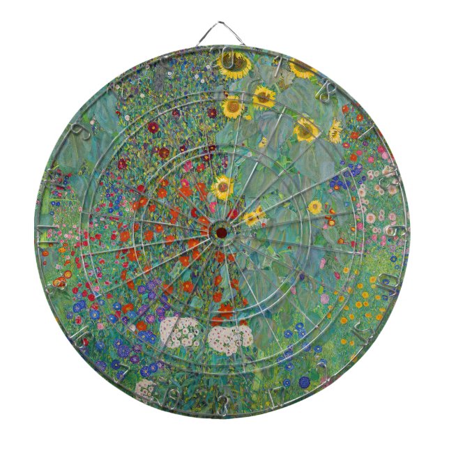 Gustav Klimt - Country Garden with Sunflowers Dart Board (Front)