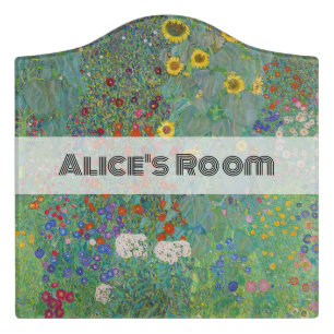 Gustav Klimt - Country Garden with Sunflowers Door Sign