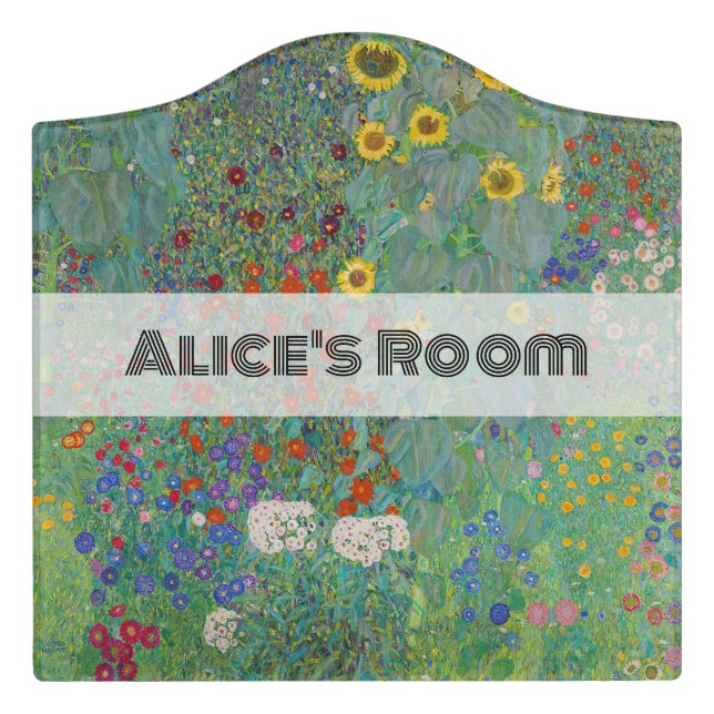 Gustav Klimt - Country Garden with Sunflowers Door Sign (Large Crest Front)