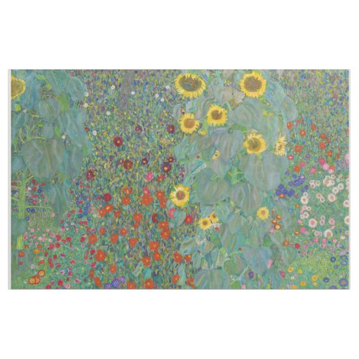 Gustav Klimt - Country Garden with Sunflowers Fabric
