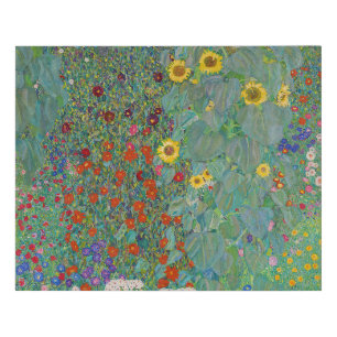 Gustav Klimt - Country Garden with Sunflowers Faux Canvas Print