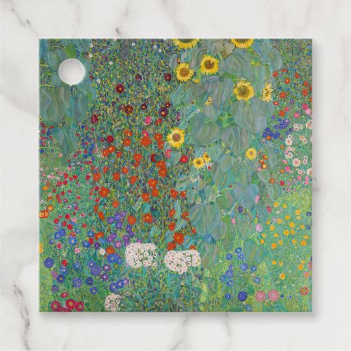 Gustav Klimt _ Country Garden with Sunflowers Favor Tags