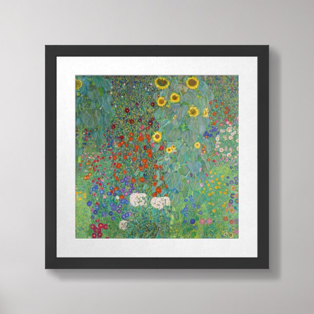 Gustav Klimt - Country Garden with Sunflowers Framed Art (Framed Front)