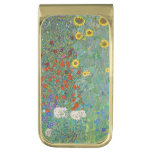 Gustav Klimt - Country Garden with Sunflowers Gold Finish Money Clip