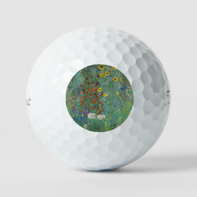 Gustav Klimt - Country Garden with Sunflowers Golf Balls (Front)