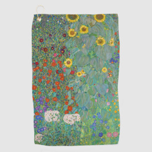 Gustav Klimt - Country Garden with Sunflowers Golf Towel