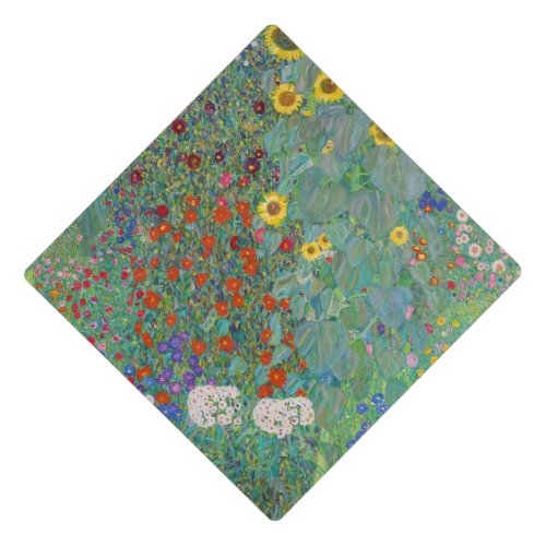 Gustav Klimt _ Country Garden with Sunflowers Graduation Cap Topper