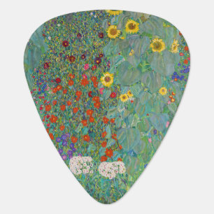 Gustav Klimt - Country Garden with Sunflowers  Guitar Pick