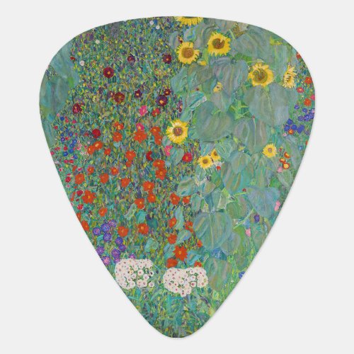 Gustav Klimt _ Country Garden with Sunflowers  Guitar Pick