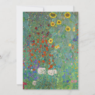 Gustav Klimt - Country Garden with Sunflowers Invitation