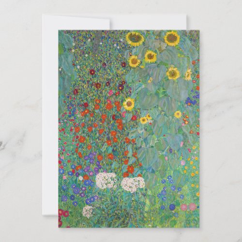 Gustav Klimt _ Country Garden with Sunflowers Invitation