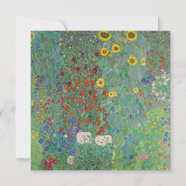 Gustav Klimt - Country Garden with Sunflowers Invitation (Front)