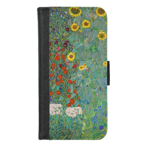 Gustav Klimt _ Country Garden with Sunflowers iPhone 87 Wallet Case