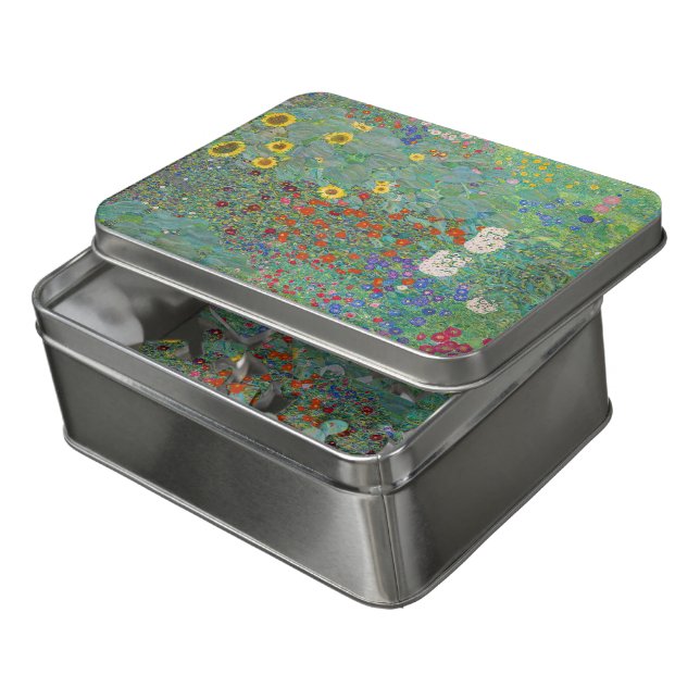 Gustav Klimt - Country Garden with Sunflowers Jigsaw Puzzle (Lid Open)