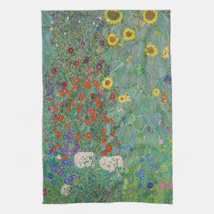 Gustav Klimt - Country Garden with Sunflowers Kitchen Towel