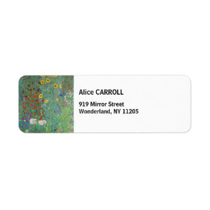 Gustav Klimt - Country Garden with Sunflowers Label