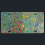 Gustav Klimt - Country Garden with Sunflowers License Plate<br><div class="desc">Country Garden with Sunflowers / Farm Garden with Sunflowers - Gustav Klimt in 1905-1906</div>