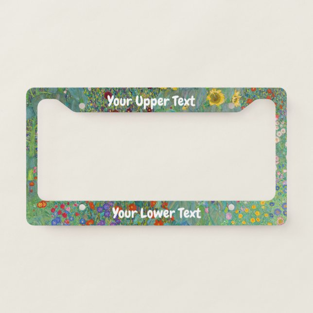 Gustav Klimt - Country Garden with Sunflowers License Plate Frame (Front)