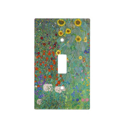 Gustav Klimt _ Country Garden with Sunflowers Light Switch Cover