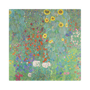 Gustav Klimt - Country Garden with Sunflowers Metal Print