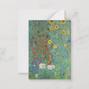 Gustav Klimt - Country Garden with Sunflowers Note Card