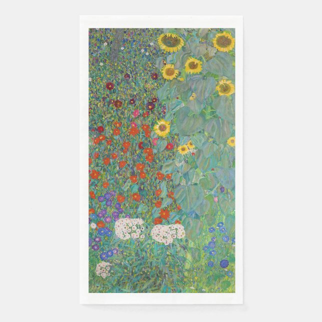 Gustav Klimt - Country Garden with Sunflowers Paper Guest Towels (Front)