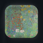 Gustav Klimt - Country Garden with Sunflowers Paper Plates<br><div class="desc">Country Garden with Sunflowers / Farm Garden with Sunflowers - Gustav Klimt in 1905-1906</div>