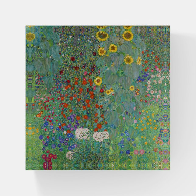 Gustav Klimt - Country Garden with Sunflowers Paperweight (Front)