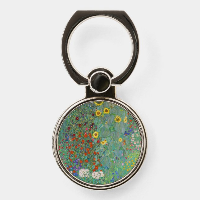 Gustav Klimt - Country Garden with Sunflowers Phone Ring Stand (Front)