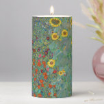 Gustav Klimt - Country Garden with Sunflowers Pillar Candle<br><div class="desc">Country Garden with Sunflowers / Farm Garden with Sunflowers - Gustav Klimt in 1905-1906</div>