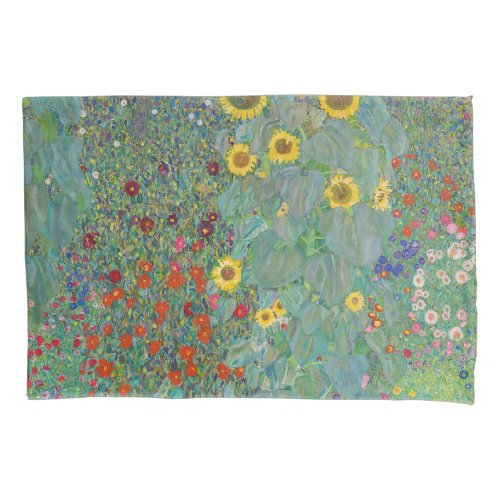 Gustav Klimt _ Country Garden with Sunflowers Pillow Case