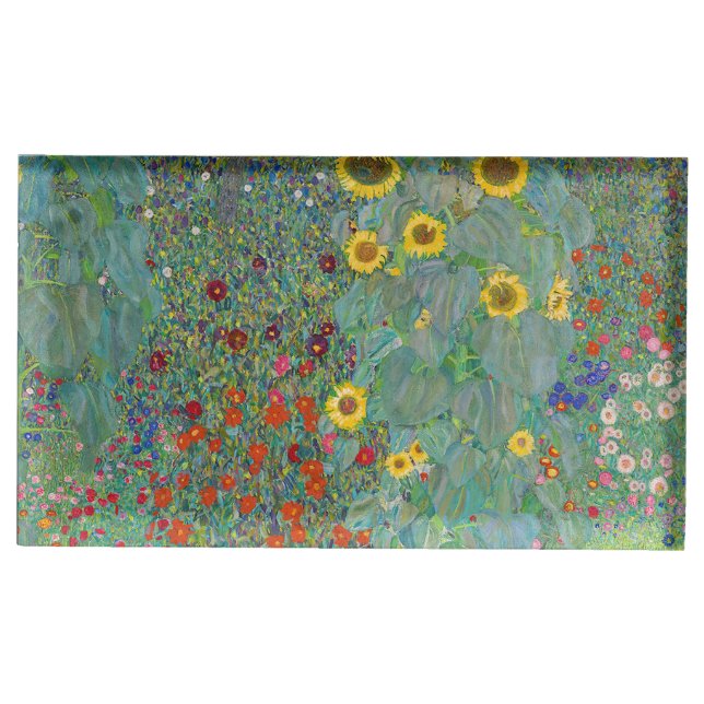 Gustav Klimt - Country Garden with Sunflowers Place Card Holder (Front)