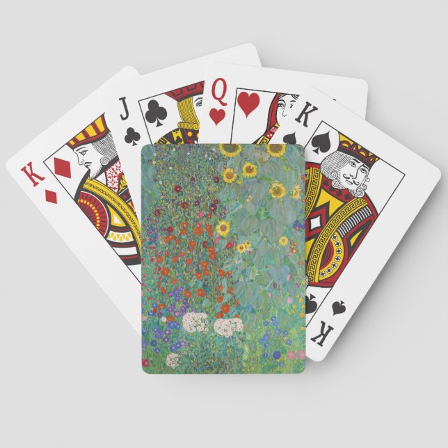Gustav Klimt - Country Garden with Sunflowers Poker Cards (Back)
