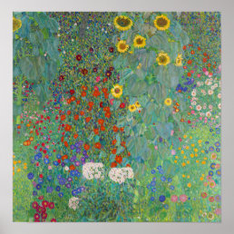 Gustav Klimt - Country Garden with Sunflowers Poster