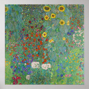Gustav Klimt - Country Garden with Sunflowers Poster