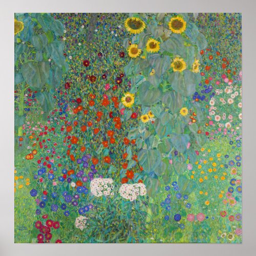 Gustav Klimt _ Country Garden with Sunflowers Poster
