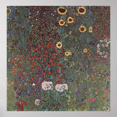 Gustav Klimt _ Country Garden with Sunflowers Poster