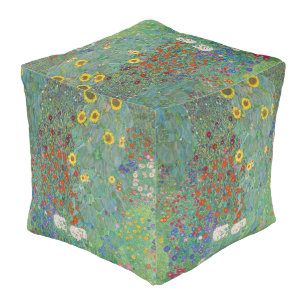 Gustav Klimt - Country Garden with Sunflowers Pouf