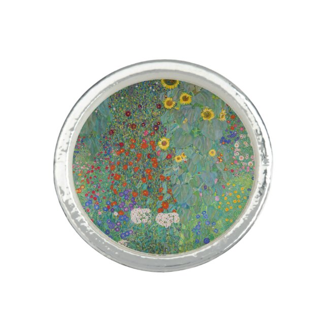 Gustav Klimt - Country Garden with Sunflowers Ring (Front)