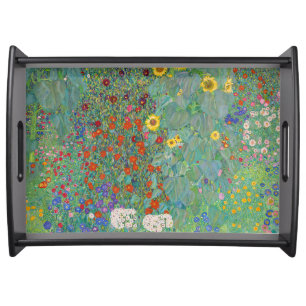 Gustav Klimt - Country Garden with Sunflowers Serving Tray