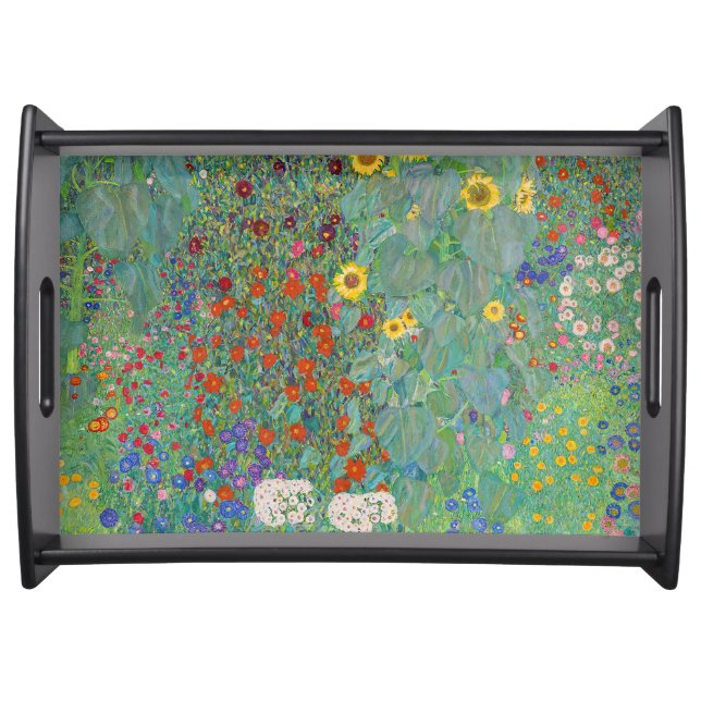 Gustav Klimt - Country Garden with Sunflowers Serving Tray (Front)