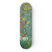 Gustav Klimt - Country Garden with Sunflowers Skateboard