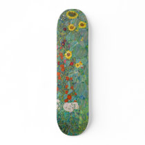 Gustav Klimt - Country Garden with Sunflowers Skateboard