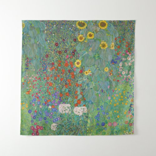 Gustav Klimt _ Country Garden with Sunflowers Tapestry