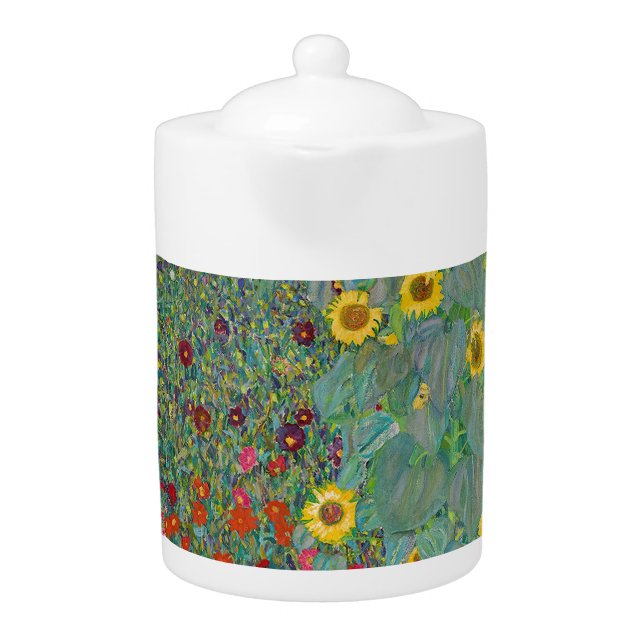 Gustav Klimt - Country Garden with Sunflowers Teapot (Front)