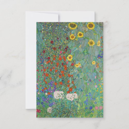 Gustav Klimt _ Country Garden with Sunflowers Thank You Card