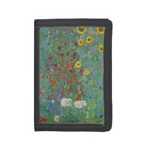 Gustav Klimt - Country Garden with Sunflowers Tri-fold Wallet