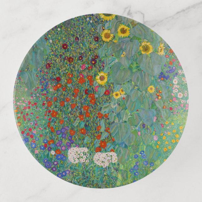 Gustav Klimt - Country Garden with Sunflowers Trinket Tray (Front)